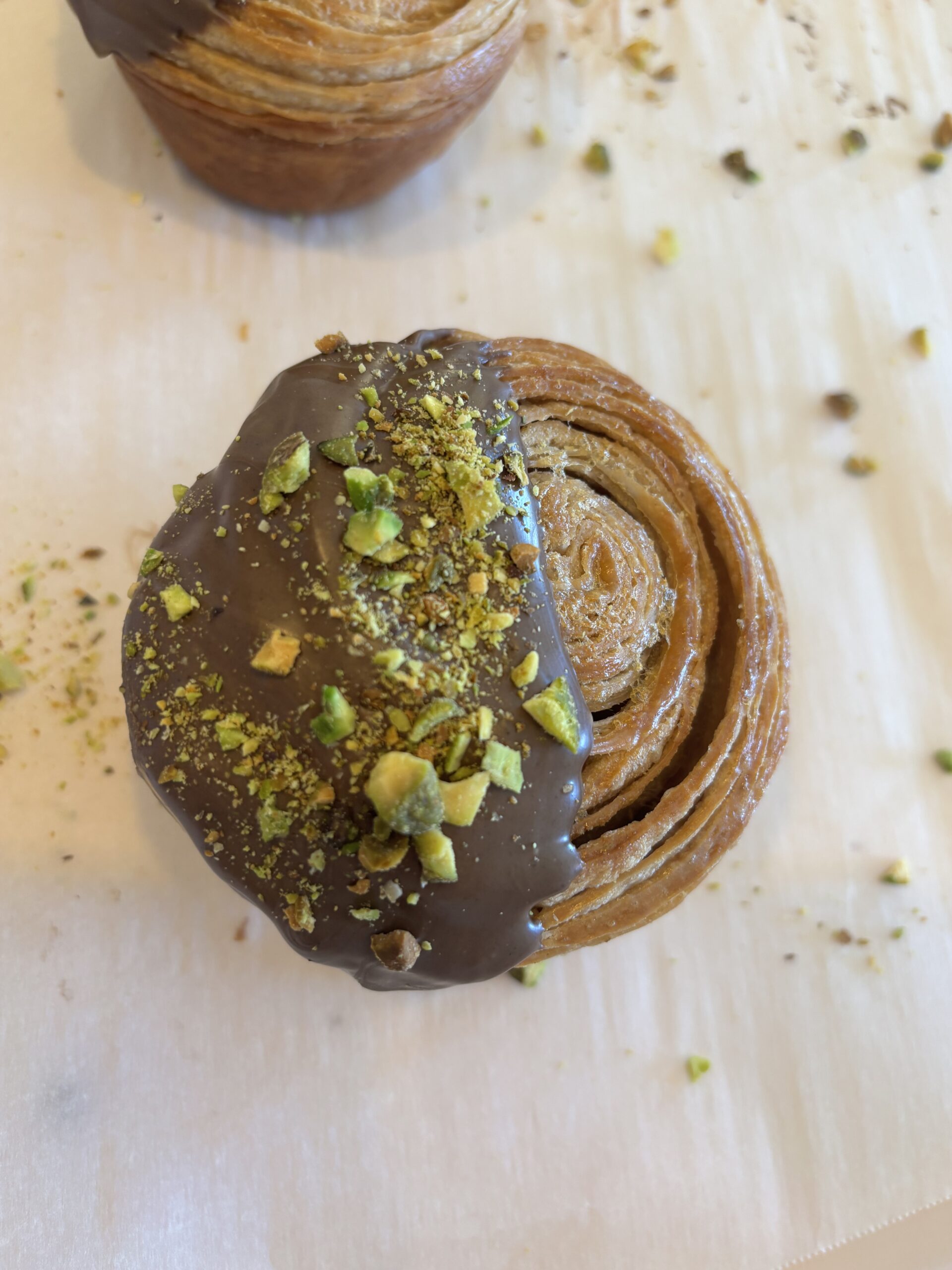 Chocolate Pistachio Croissant roll